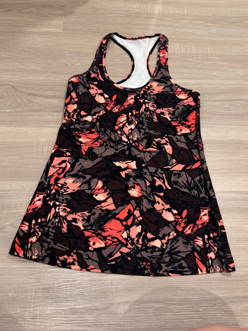 2010s Lululemon Cool Racerback Tank – Black Orange Floral Print
